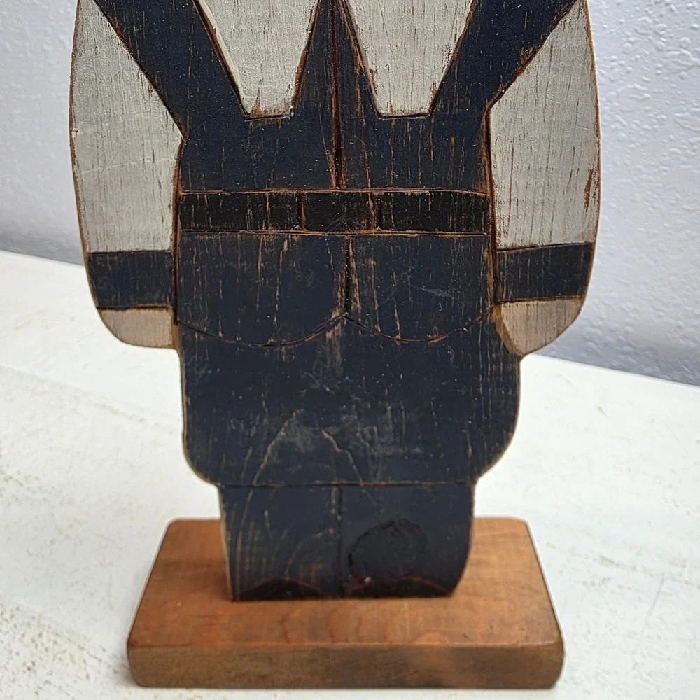Vintage‎ Primitive Wooden Thanksgiving Pilgrim Turkey Wheat Set 4pc Farmhouse